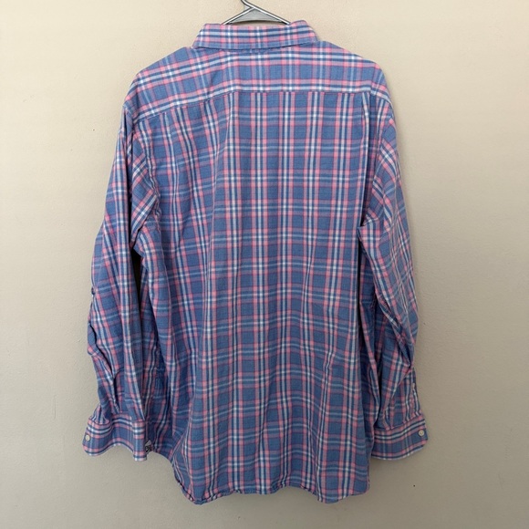 Cremieux Classics XL Long Sleeve Button Up Plaid Shirt 38 Blue Pink White Check - Picture 5 of 7